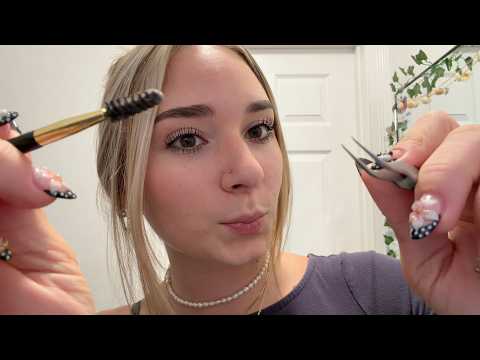 ASMR Perfectionist Brow Stylist Does Your Eyebrows (Tweezing, Threading, Measuring)