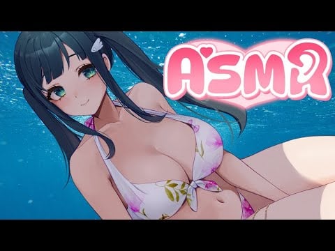 【ASMR 3Dio】Summer Onee san ASMR Whispering Water Sounds Oil Massage Ear Blowing
