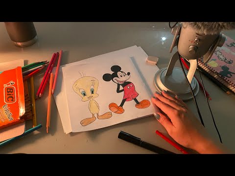 [ASMR] DESENHANDO O MICKEY (CONTINUAÇÃO) DRAW MICKEY WITH ME #asmr #drawing