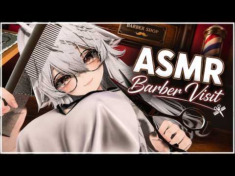 【Visual ASMR Vrchat】Barber Visit with a Cute Catgirl Barber | Shaving, Hair Cutting & Scalp Massage