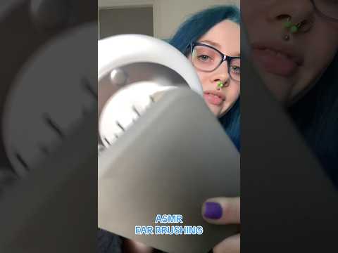 ASMR EAR BRUSHING SOUNDS 😍 #asmrbrushing #shorts #asmr #aggressiveasmr