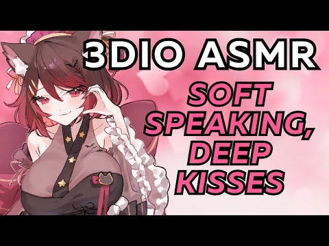 【3DIO ASMR】🌸 shy kitten misses you~ ♡ soft speaking, deep tingly kisses