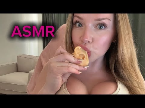 INTENSE TINGLE ASMR ( ear biting, purring , clothing scratches, Mouthsounds, visuals)