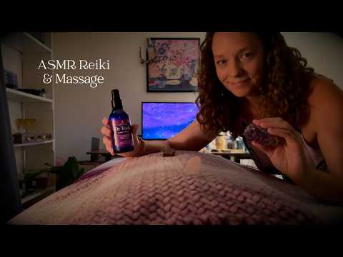 ASMR Reiki & Massage for the Third Eye Chakra💜Amethyst Combing, Lavender Tapping & Crinkly Sounds🎧