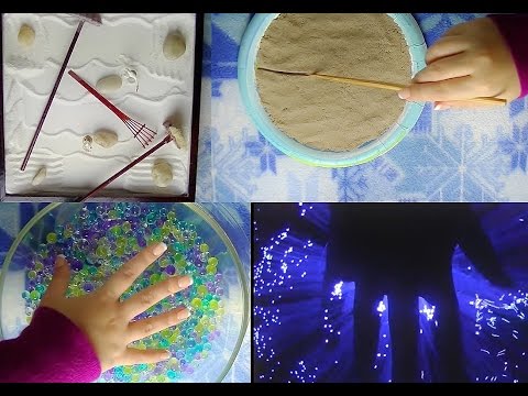 Satisfying Binaural ASMR: Zen Garden, Kinetic Sand, Water Gems/Marbles, & Fiber Optic Light