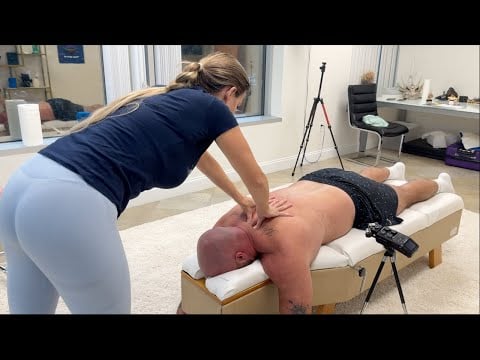 Big Muscle Man Gets Back Bent  - Crunchy Intense CRACKS