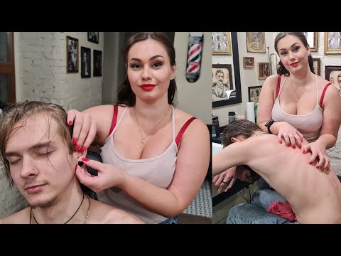 💈REFRESHING ASMR THERAPY by LADY BARBER ALYONA | BACK MASSAGE and SCRATCHING