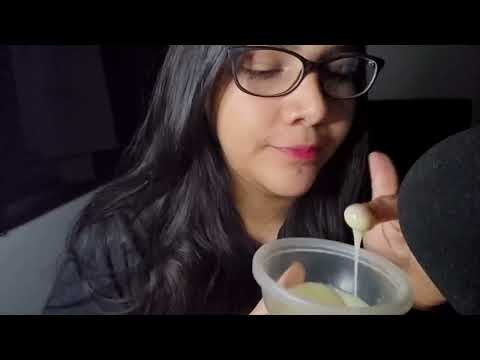 ASMR lamiendo y comiendo leche condensada con la Mano | ASMR SIN HABLAR