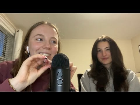 my friend tries ASMR for the first time (SO GOOD)