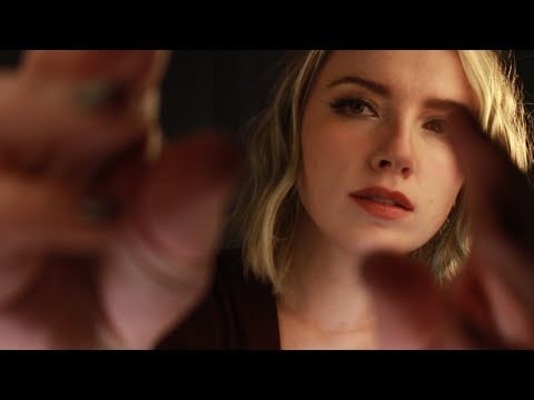 Extreme close-up whispers calming hand motions plucking ASMR