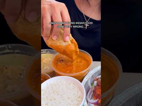 ASIAN MOM TRYING INDIAN FOOD #mukbang #shorts #viral