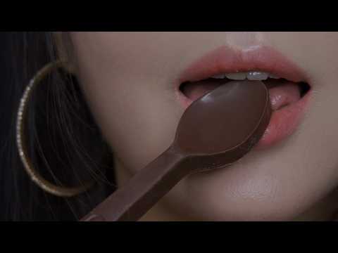 ASMR Crispy Chocolate Spoon Eating Sounds 🍫