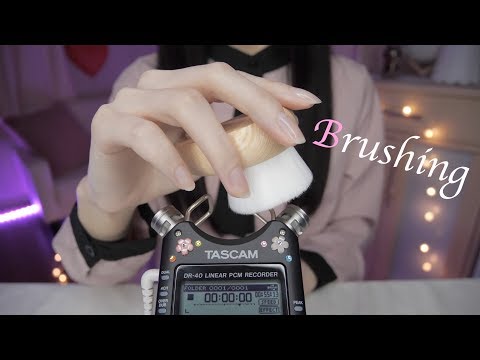 ASMR◇洗顔ブラシでDR-40をなでなで：Brushing TASCAM DR-40◇No Talking