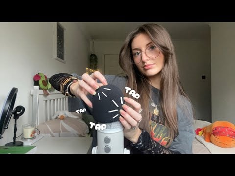 ASMR Foam cover mic tapping!🎙️ (fingertip tapping, mouth sounds)