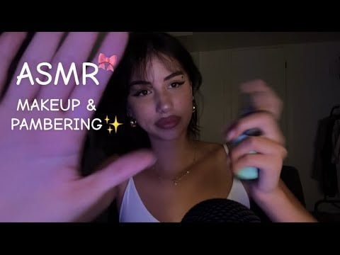 ASMR makeup on your beautiful face 🍒pampering you with personal attention |