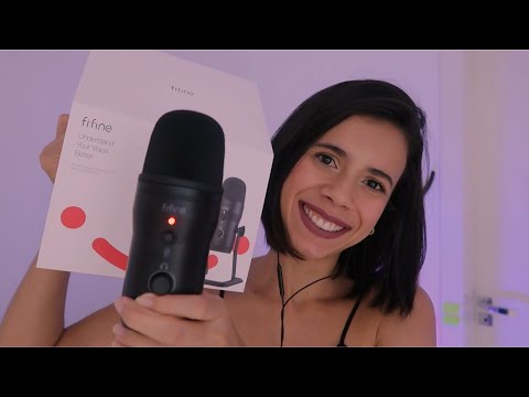 ASMR | Unboxing e teste FIFINE K690 | Ganhei um mic novo!