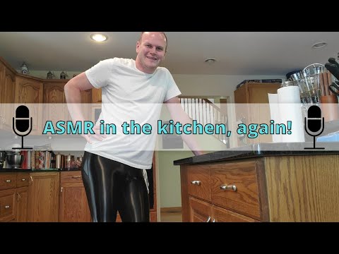 ASMR - Back in the Kitchen! - Heroine Sport PVC Leggings, Slicing Watermelon, & Mouth Sounds