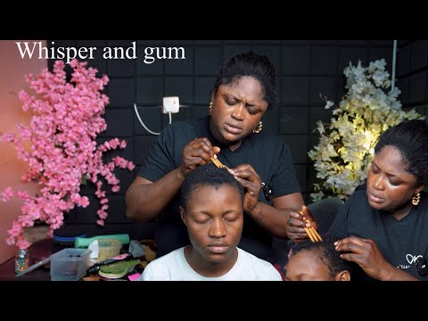 ASMR soft whisper and gum attentive hair scratching,scalp oiling for instant sleep 