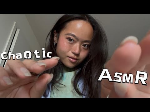 CHAOTIC ASMR | rambles, hand & mouth sounds, mic triggers *ꉂ･ ･☆