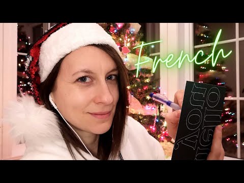 ASMR French Teacher, Writing a Christmas Card ✉🎁🎄 EN/FR Quebec!