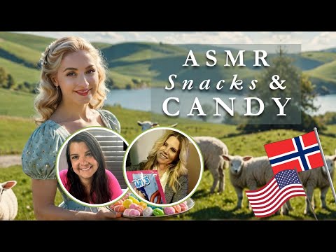 ASMR Snack Swap: Trying Norwegian & American Treats! Relaxing Tasting Sounds