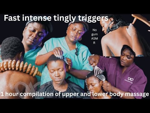 ASMR✨1 hour compilation of fast & intense upper & lower body massage for deep sleep