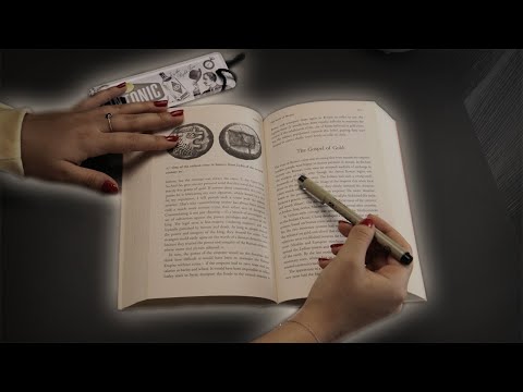 ASMR Inaudible Reading | Word Tracing, Whispering and Page Turning