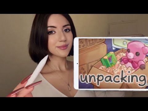 ASMR Lets Play Unpacking on my iPad  again! ~ relaxing whispering and tapping