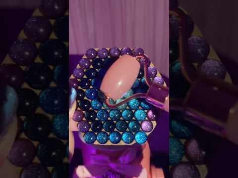 Feel the tingles with gentle rolling on sparkling beads ✨💜💙💫 #asmr #asmrshorts #tingles #beads