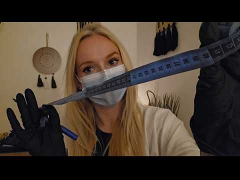 ASMR Measuring your face  / medical mask latex gloves doctors visit asmr