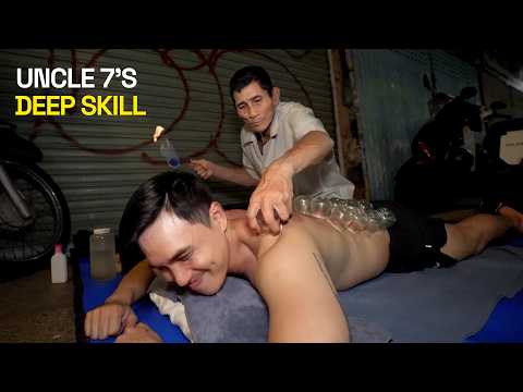 Legendary Street Massage and Cupping in Vietnam 🔥 Uncle 7’s Deep Skill