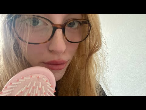 (asmr) doing triggers with only a mini hairbrush