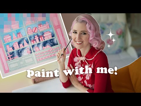 Let's Paint! my DREAM Pastel Teahouse (ASMR) Cozy Winter Vibes