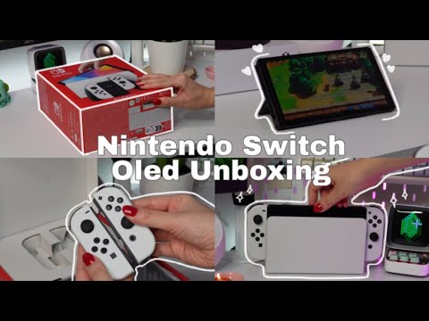 Nintendo Switch Oled Unboxing & Gameplay | Aesthetic💗