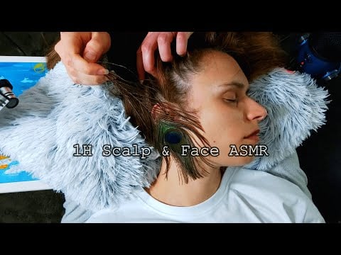 ASMR Scalp Massage with scratching and tingly tools + Face touching | Cozy no talking asmr