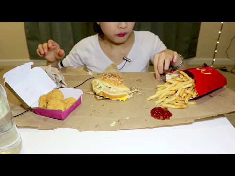 ASMR Eating McDonald's Grand Mac Burger 맥도날드 그랜드 빅맥 No Talk