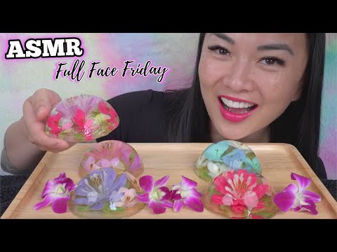 ASMR FLOWER JELLO *TOO PRETTY TO EAT (EATING SOUNDS) NO TALKING | SAS-ASMR