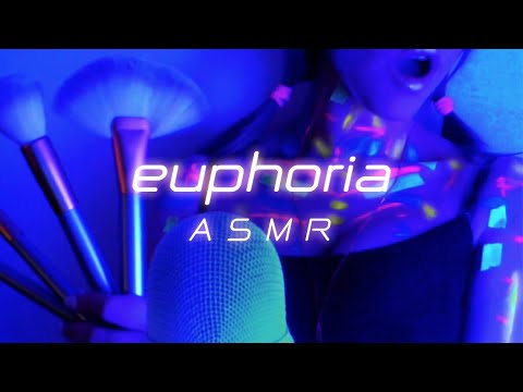 ASMR 💙 Brushing you + body painting your girlfriend glow in the dark. No talking.