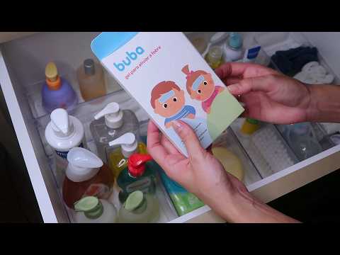 ASMR organizando a gaveta higiene do meu bebê 🌧️ abrindo embalagens novas, tapping, sussurros.. 
