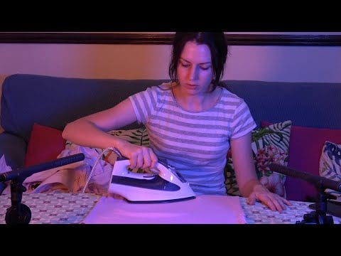 ASMR Ironing Clothes - Fabric Sounds