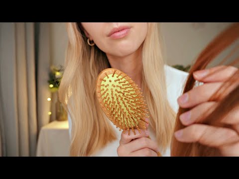 ASMR Hairbrushing and Scalp Massage for Sleep 💆‍♀️(Realistic sounds, Roleplay)