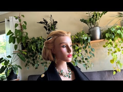 ASMR Relaxing Hair tutorial & Makeup, Vintage Hairstyle, Hair Fixing, Adjustments, Finishing Touch 