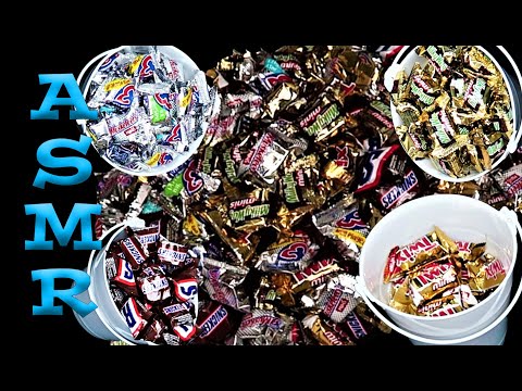 ASMR: Sorting Mini Halloween Candy bars (Crinkles, No Talking)