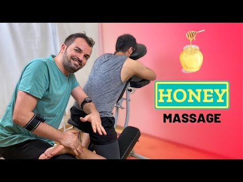 ASMR MASSAGE - (neck + shoulder + waist + knee ) ASMR MASSAGE WİTH HONEY