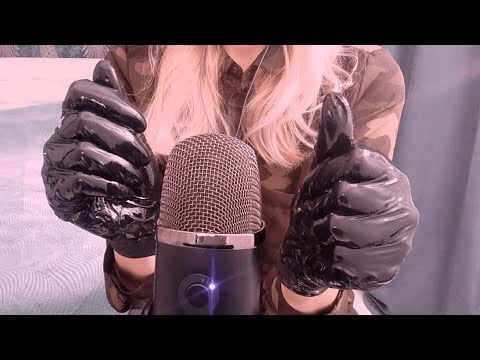 ASMR Pure Tingles: Oily Black Latex & Fluffy Mic ASMR (No Talking)