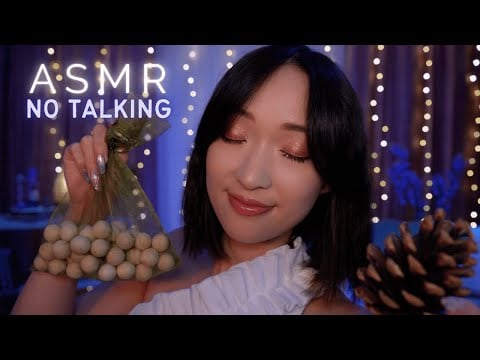 ASMR 🌙 NO TALKING pour te détendre (écharpe orbeez, pomme de pin, petits gluants...) 😴