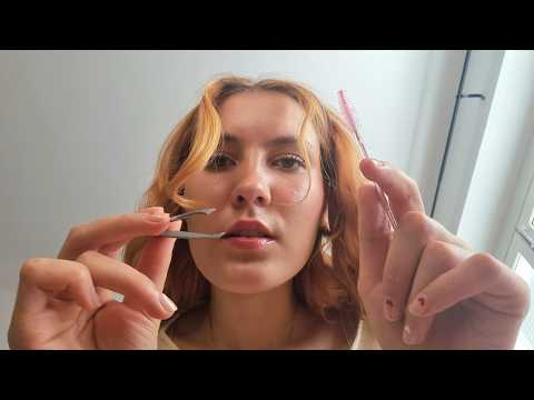 ASMR You Lay on a Girls Lap While She Does Your Brows 🌷