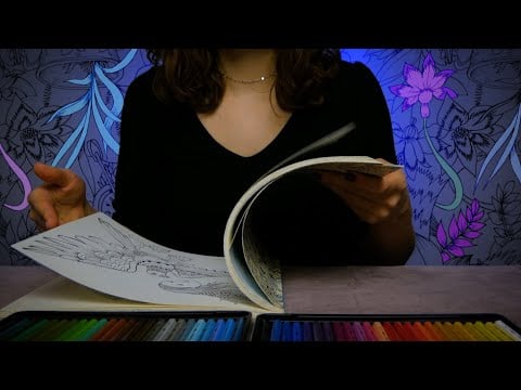 ASMR [PL] | pokoloruj ze mną 🐬🌊 | soft speaking po polsku, dźwięki kredek, papier, ruchy dłońmi