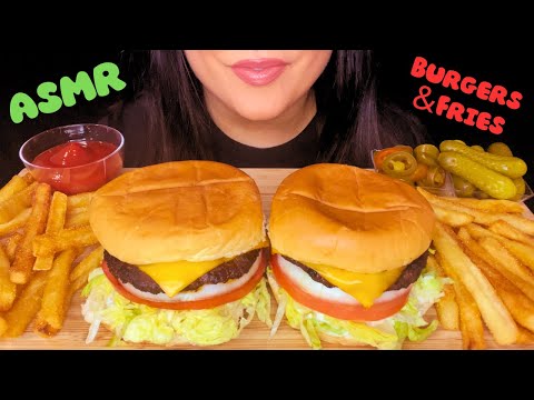 ASMR JUICY CHEESEBURGERS & FRIES MUKBANG | EATING SOUNDS