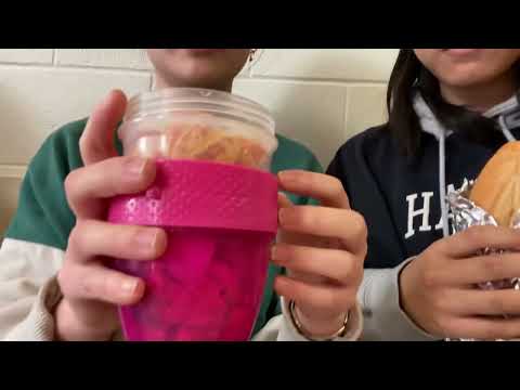 ASMR AT LUNCH (tapping, mukbang) 🍀